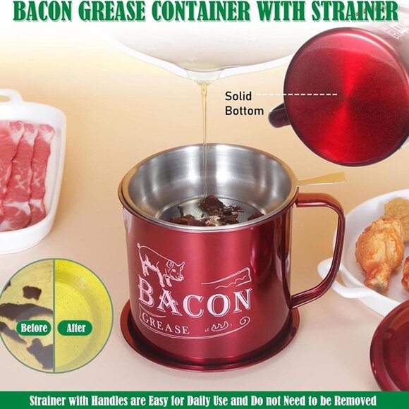 New Stainless Steel Cooking Oil Keeper with Lid and Easy-Grip Handle - Picture 6 of 9